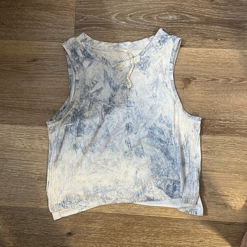 Blue Lululemon Tie Dye Crop Tank